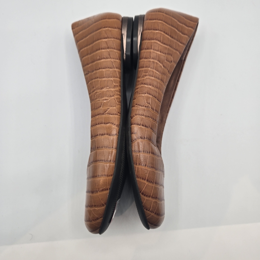 Vionic Brown Croc-Embossed Ballet Flats - Picture 6 of 8